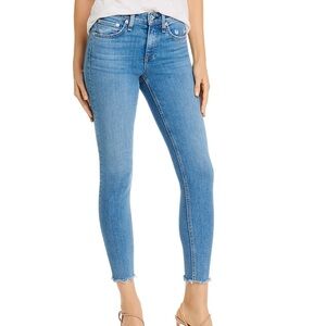 Rag & Bone Cate Mid Rise Ankle Skinny Jeans Palmer Wash Raw Hem 31